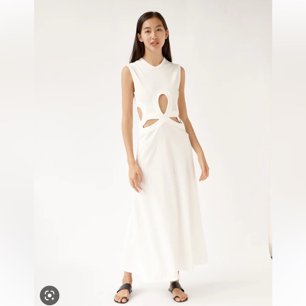 Christopher Esber white multi loop dress size 4